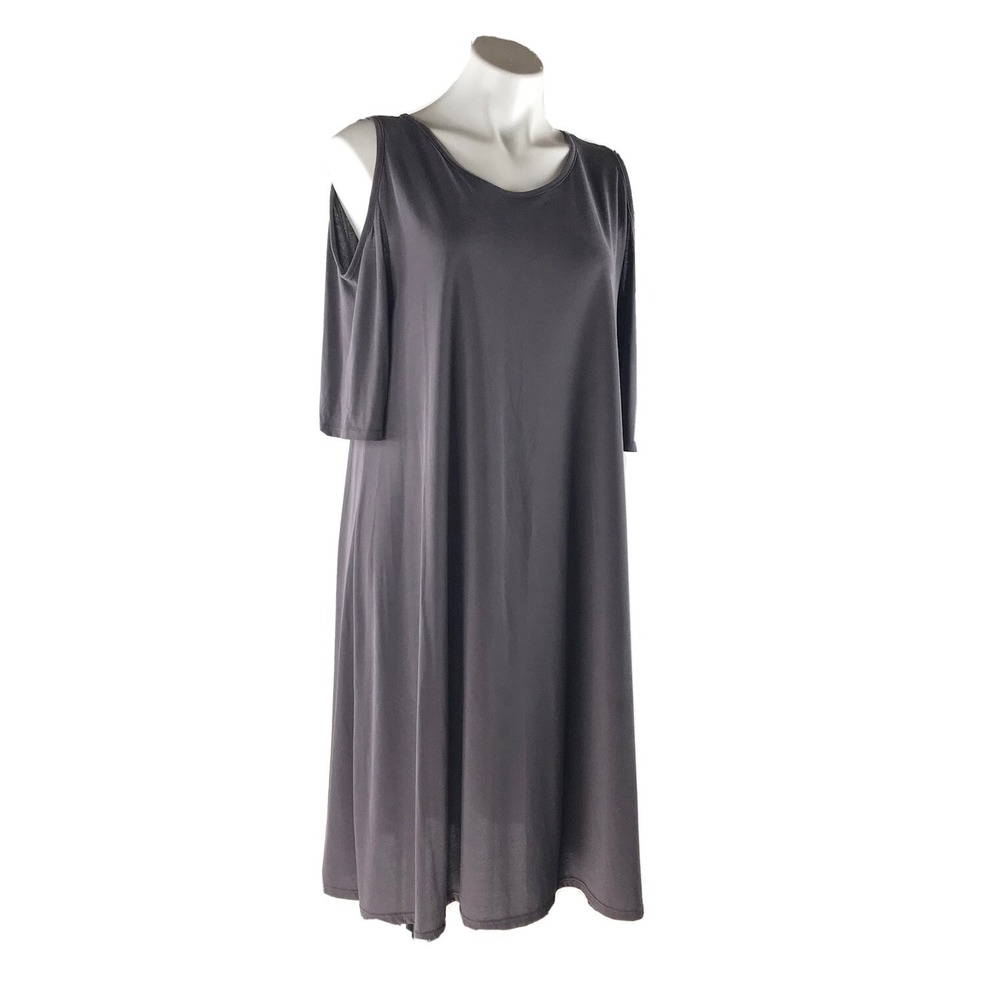 BP Nordstrom Cold Shoulder T-Shirt A-Line Casual Dress Gray Womens XL‎
